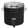 Chauffe-bouilloire Omcan 44392 style rétro noir de 11 litres avec couvercle en acier inoxydable et cadran de contrôle de température
