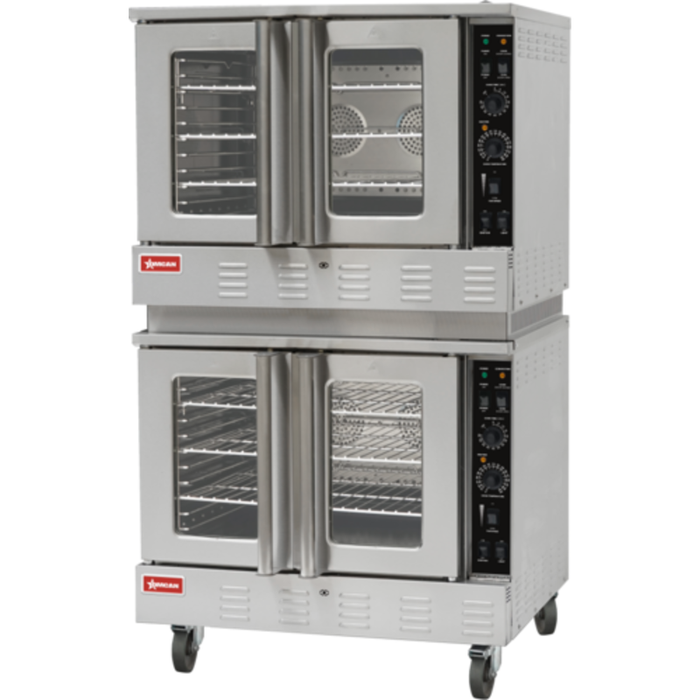 OMCAN 48060 Full Size Double Deck Gas Convection Oven stainless steel commercial double deck oven with glass doors and control panel
