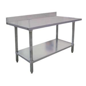 OMCAN 22082 60-Inch Stainless Steel Commercial Work Table with Backsplash