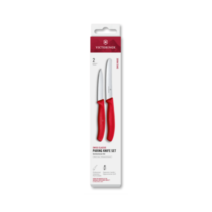 Victorinox 6.7111.2C1 2-Piece Paring and Utility Knife Set, Red