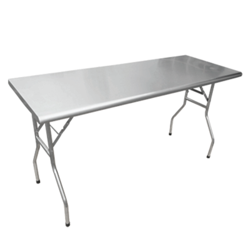 OMCAN 41233 Stainless Steel Rectangular Folding Table 550 lbs Capacity commercial prep table with foldable legs, durable easy-clean surface