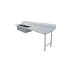 60-Inch Stainless Steel Soiled Dishtable Featuring A Durable Design Ideal For Commercial Kitchens