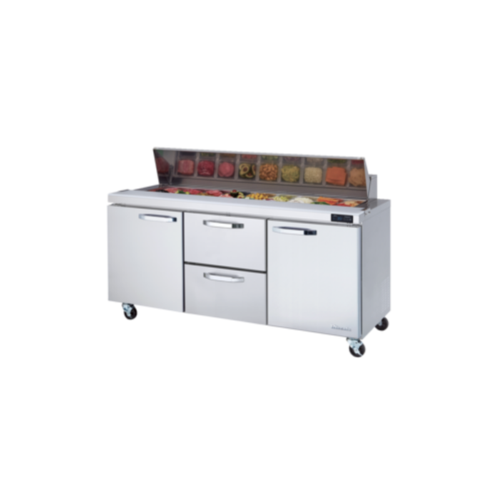 Blueair BLPT72-D2M-HC 72.4-inch Sandwich Prep Table Refrigerated Counter