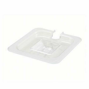 Omcan 80016 Polycarbonate Clear Slotted Cover for 1/6 Size Food Pans clear slotted food pan lid for commercial kitchen storage