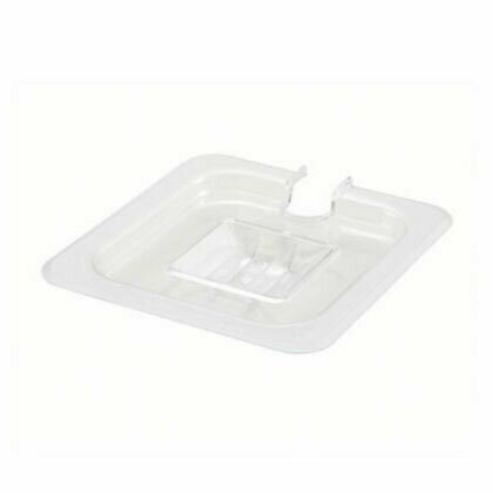 Omcan 80016 Polycarbonate Clear Slotted Cover for 1/6 Size Food Pans clear slotted food pan lid for commercial kitchen storage
