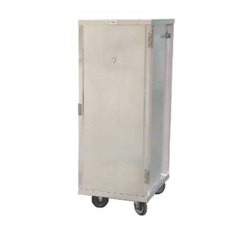 OMCAN 23776 Enclosed Aluminum Cabinet with 32 Tier Pan Capacity enclosed aluminum mobile cabinet cart with casters, commercial kitchen storage