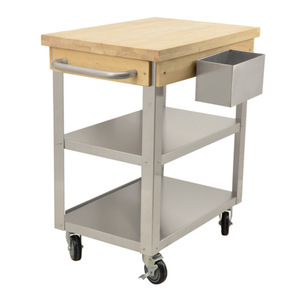 Chariot de préparation de cuisine commercial en acier inoxydable de 32,5 pouces de large Omcan 41516