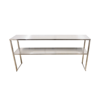 Omcan 48299 47 » étagère à double étage en acier inoxydable de 47 » pour table de préparation #50046, étagère supérieure en acier inoxydable à double étage montée sur table pour la préparation de cuisine commerciale