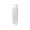Alt Tag: Omcan 81162 Clear Squeeze Bottle 12 oz Wide Mouth Dispenser, clear polyethylene condiment bottle with wide-mouth cap