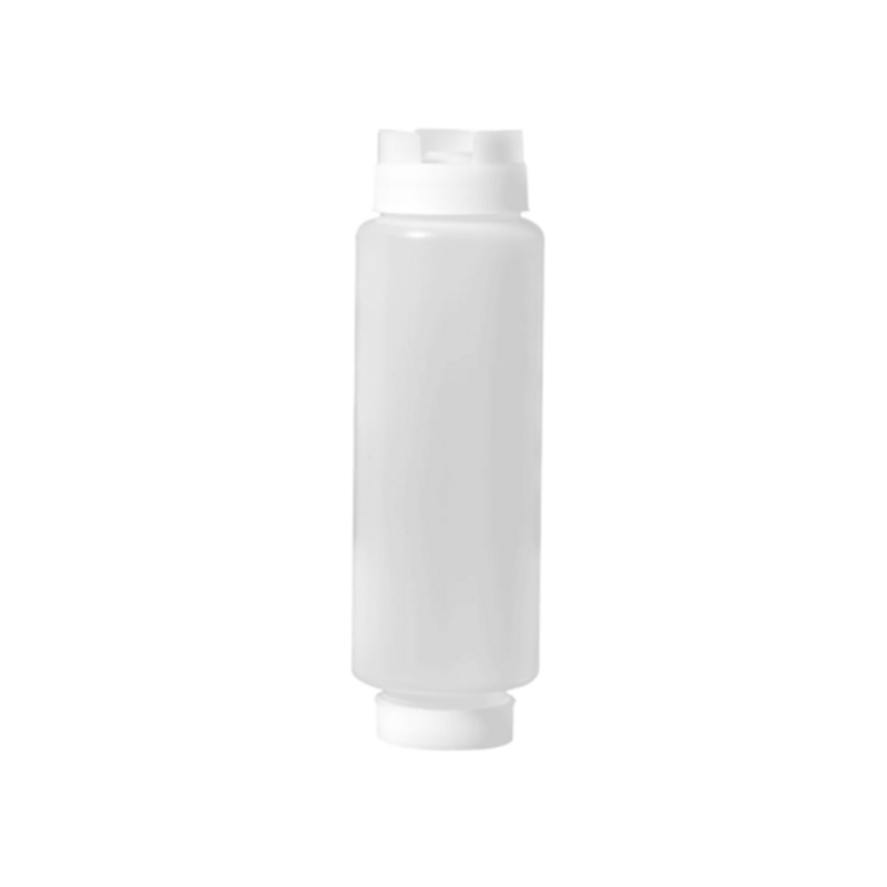 Alt Tag: Omcan 81162 Clear Squeeze Bottle 12 oz Wide Mouth Dispenser, clear polyethylene condiment bottle with wide-mouth cap