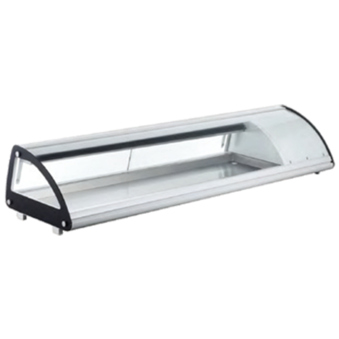 Omcan 43116 69" Wide Refrigerated Sushi Showcase with Curve Glass