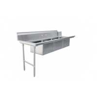 Omcan 48497 Soiled Dishtable 84"W x 30"D with Three Sinks