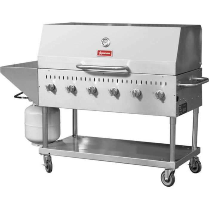 Omcan 47841 Barbecue extérieur au gaz propane de 47,2" en acier inoxydable