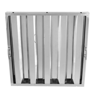 Alt Tag: Omcan 34838 Exhaust Hood Baffle Filter 20" Width Commercial stainless steel grease baffle filter for restaurant kitchen ventilation