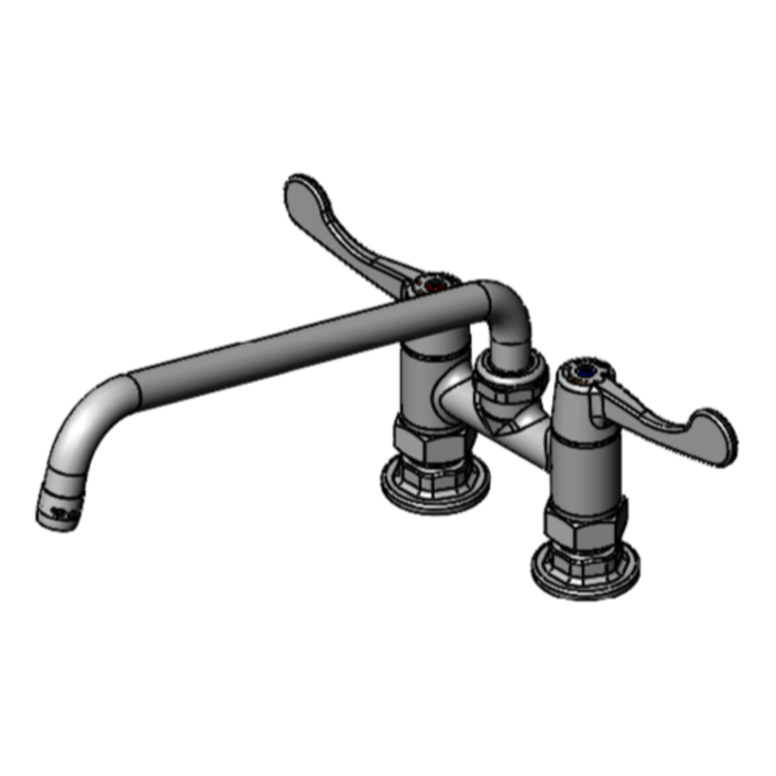 EFI SIF-F4DW12 4" Deck Mount Commercial Faucet Featuring 12" Swivel Nozzle For Professional Kitchens