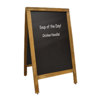 OMCAN 31396 A-Frame Wooden Menu Chalk Board for Restaurants wooden framed chalkboard sign with daily specials message