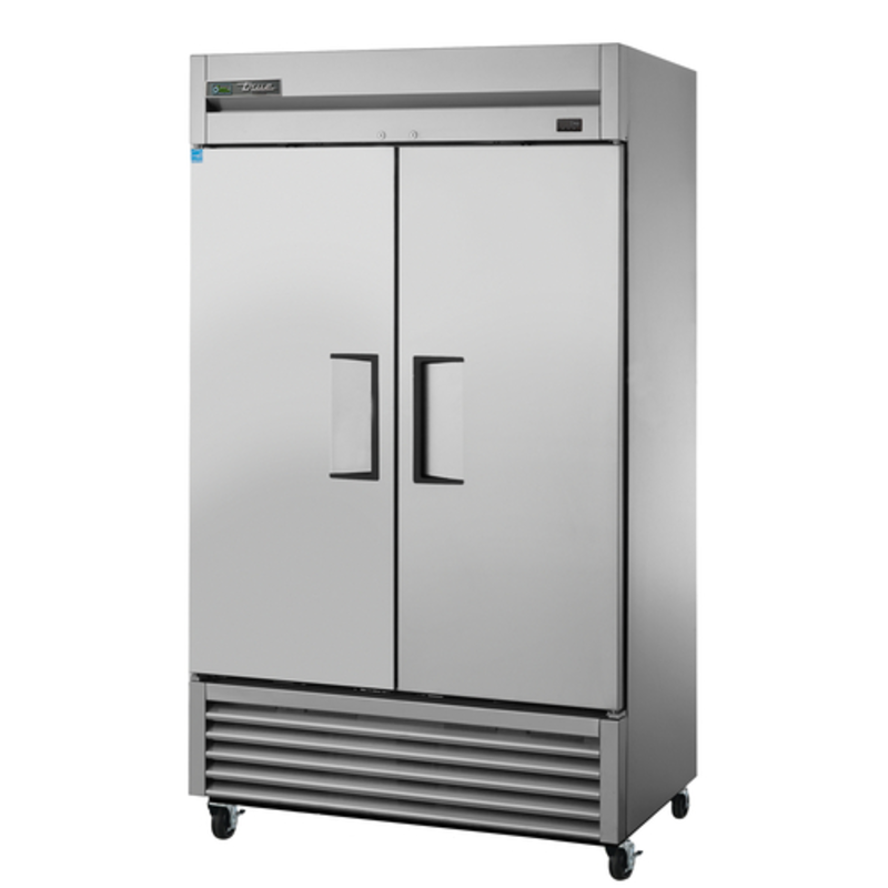 True 47-Inch Two Section Solid Swing Door Commercial Reach-In Freezer in Stainless Steel Finish