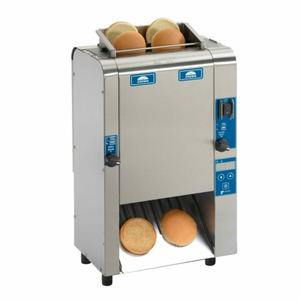 Antunes VCTM-2-9210960 Vertical Contact Conveyor Toaster With Toasted Buns On Top And Countertop Design