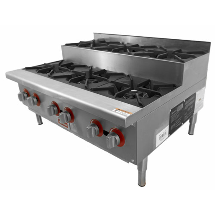 OMCAN 47384 36" Countertop Step-Up Natural Gas Hotplate