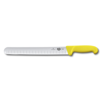 Victorinox 5.4728.30 12" Granton Edge Slicer Knife Yellow Fibrox Handle