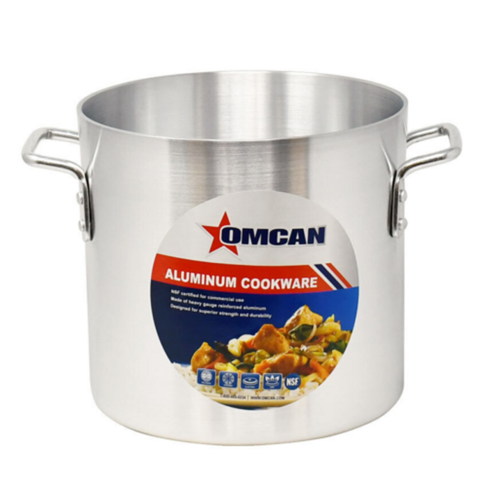 Omcan 43367 12 Quart Heavy-Duty Aluminum Commercial Stock Pot, NSF