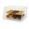 Countertop Refrigerated Pastry Display With Assorted Cookies And Muffins Inside, Perfect For Bakeries And Cafés.