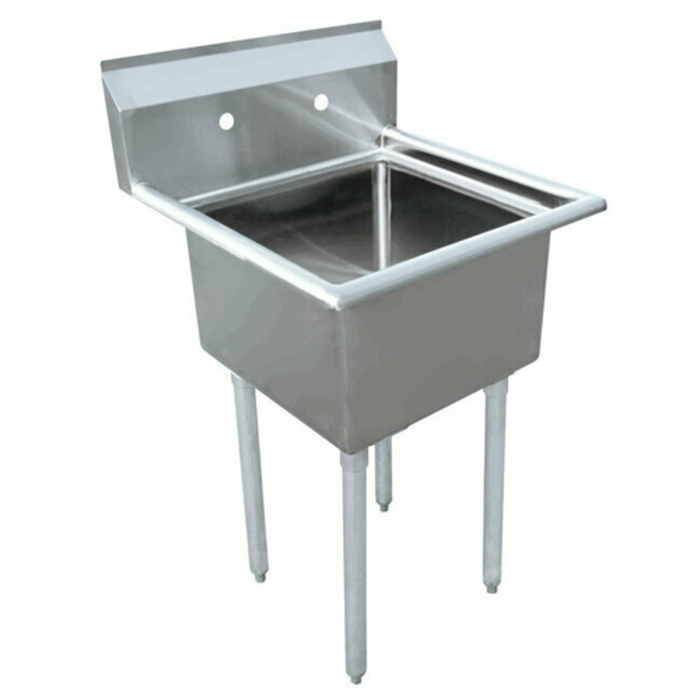 Alt Tag: OMCAN 43783 Stainless Steel One Compartment Pot Sink 24-inch, 18-gauge commercial pot sink with 24x24x14 tub