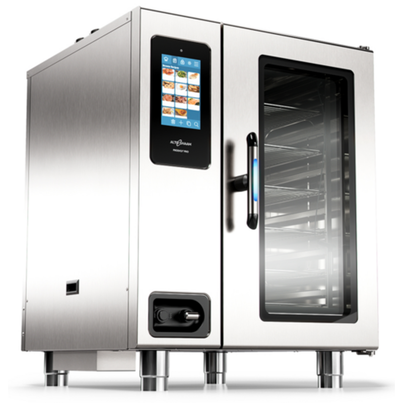 Alto-Shaam 10-10G PRO Prodigi™ Gas Combi Oven For Commercial Kitchens, 11-Pan Capacity, Stainless Steel Design.