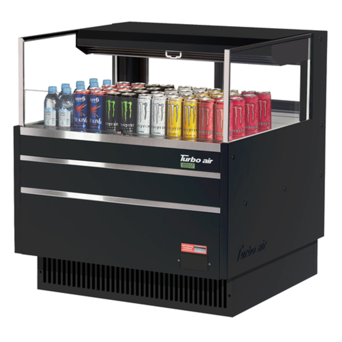 Turbo Air TOM-36L-UFD-W(B)-1S-N 35" 4.6 Cu. Ft. Open Merchandiser