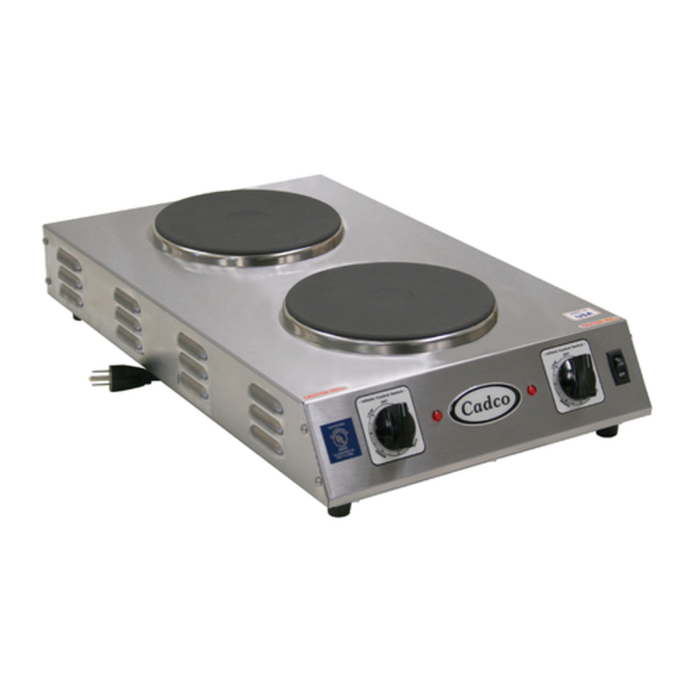 Cadco CDR-2CFB 13.5" x 22.75" Countertop Electric Double Hotplate