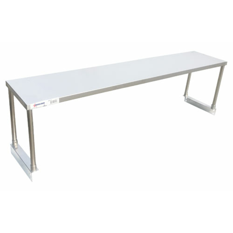 Omcan 47019 étagère de 58" pour table à vapeur à 4 casseroles, tablette en acier inoxydable montée sur table pour le rangement de la cuisine commerciale