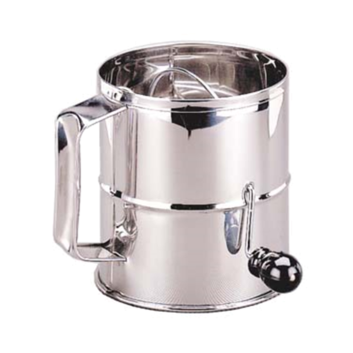 Tamiseur rotatif à farine en acier inoxydable FLS-8, capacité de 1,36 kg
