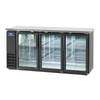 Arctic Air ABB72G 73" Three-Section Back Bar Refrigerator With Glass Doors And Sleek Black Finish