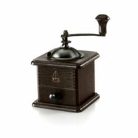 Omcan 43678 2.2 lbs Hopper Commercial Coffee Mill for Cafes manual coffee grinder with crank handle and wooden base