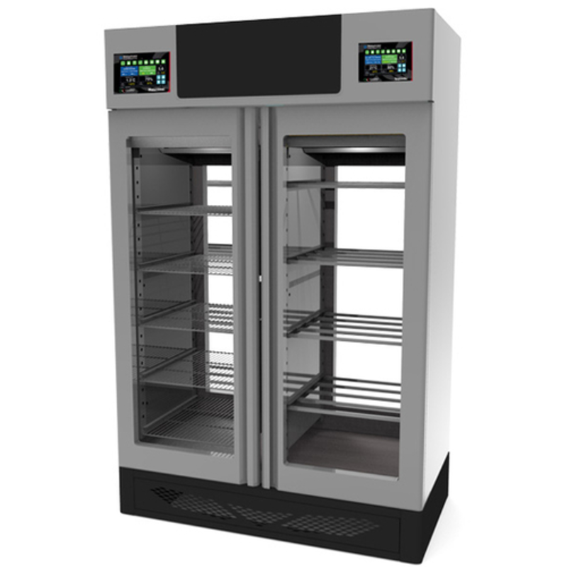 OMCAN 45376 58-Inch Combo Meat Curing And Aging Cabinet With Digital Controls And Clear Shelving
