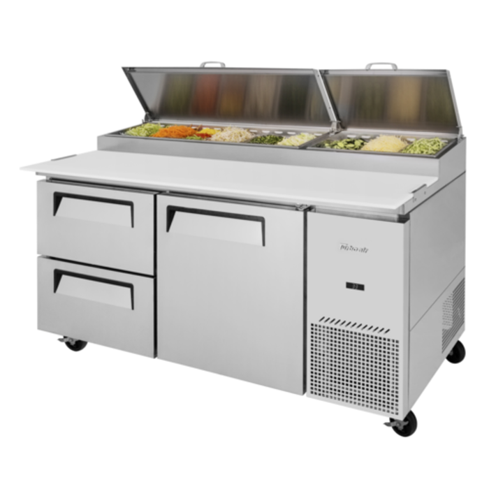 Turbo Air TPR-67SD-D2-N 67" Refrigerated Pizza Prep Table 20 cu. ft.