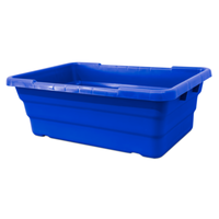 Omcan 81135 Large Capacity Stainless Steel Perforated Meat Lug for Processing storage tote bin, large capacity food-grade container