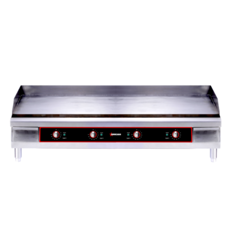 Omcan 48602 Plaque électrique en acier inoxydable de 48" sur comptoir pour restaurants, plateau commercial robuste avec une surface de 1 pouce d’épaisseur