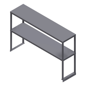 Winholt SSTMDS-1248 48"W x 12"D Double Table Mount Stainless Steel Overshelf