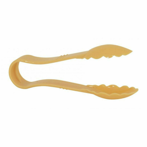 Omcan 80149 6" Scallop Grip Polycarbonate Serving Tongs - Beige