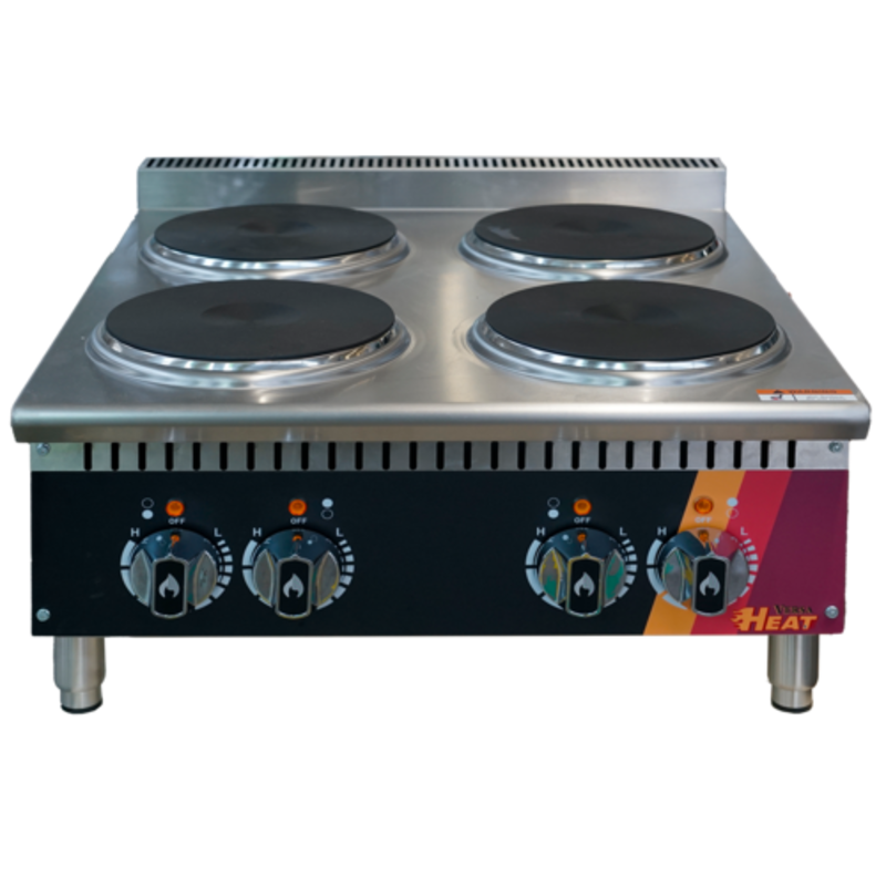 EFI HHP24-4B-ELC 24" Four-Burner Electric Countertop Hotplate With Durable Design And Efficient Heating.