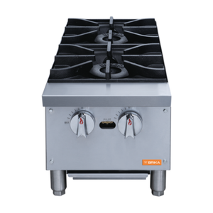 Briika BHP-122 12"W Countertop Gas Hot Plate with Two Burners