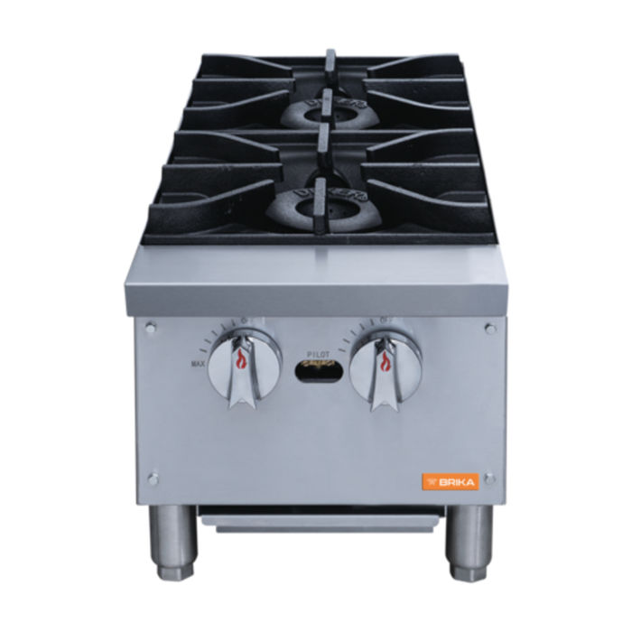 Briika BHP-122 12"W Countertop Gas Hot Plate with Two Burners