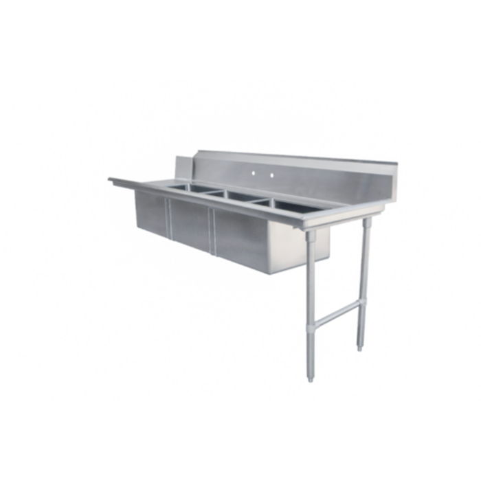Omcan 48498 Soiled Dishtable 84"L x 30"W Triple Pre-Rinse Sink