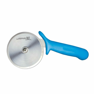 Omcan 12811 4-Inch Stainless Steel R-Style Pizza Cutter Blue Handle