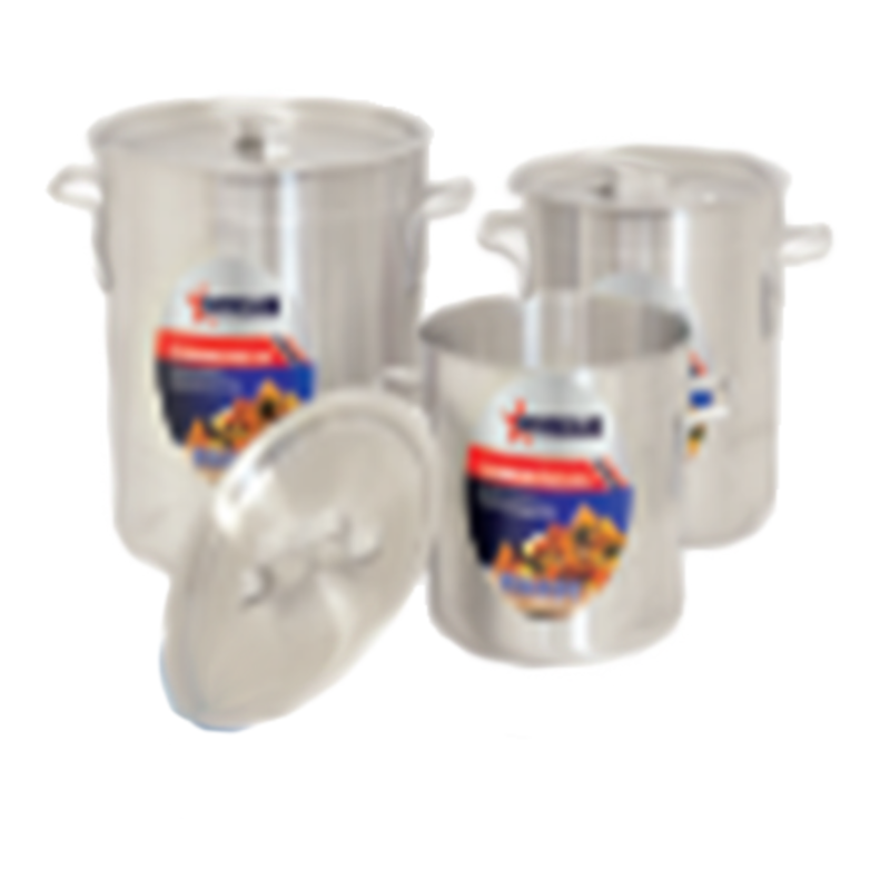 Commercial Grade Stock Pot Set Featuring Multiple Sizes For Heavy Duty Cooking Needs.