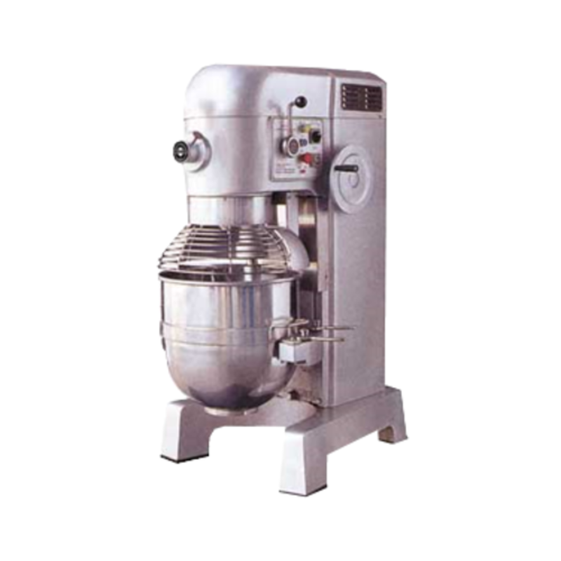 Omcan 19999 60 Qt. Heavy-Duty Commercial Planetary Floor Mixer floor model with stainless steel bowl and safety guard