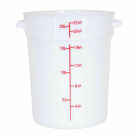 Omcan 80235 22 Quart Round White Polypropylene Food Storage Container