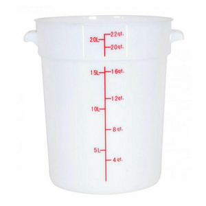 Omcan 80235 22 Quart Round White Polypropylene Food Storage Container