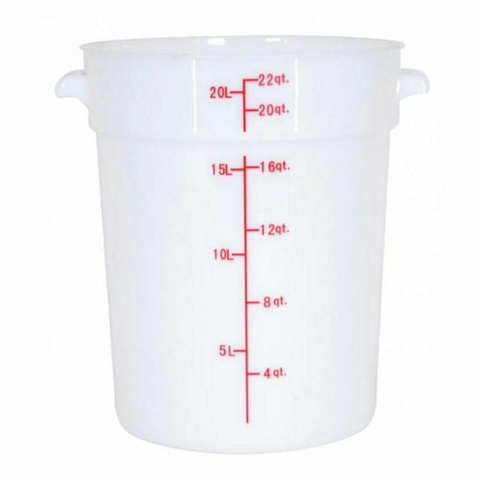 Omcan 80235 22 Quart Round White Polypropylene Food Storage Container